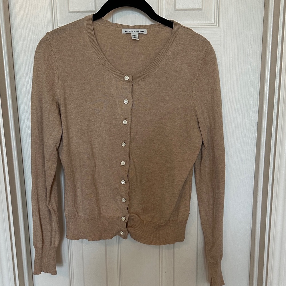 Banana Republic Camel Button-Up Cardigan